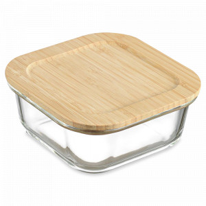 Форма для запекания и хранения с крышкой, 800 мл, боросиликатное стекло, бамбук, прозрачный, SMART SOLUTIONS, Россия, Жаропрочные формы для запекания