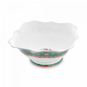 Салатник квадратный Green, 24 см, фарфор, белый, декор, серия New Year, REPAST, Чехия, Салатники, чаши сервировочные