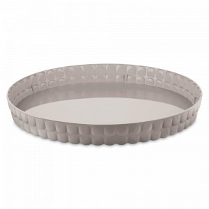 Поднос круглый, пластик SAN, 35.6 см, серо-бежевый, серия Tiffany, GUZZINI, Италия, GUZZINI (Италия)