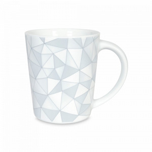 Кружка «Оттенки Серого», 380 мл, фарфор, белый, декор, KOENITZ, Германия, Кружки с ручкой