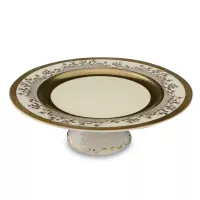 Блюдо для торта Cream Gold, 32 см, фарфор, бежевый, золотой, серия Constanza 9320, FALKENPORZELLAN, Германия, 