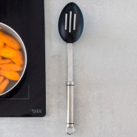 Ложка кухонная с прорезями, 33,2 см, нержавеющая сталь, нейлон, черный, серия Professional, KITCHEN CRAFT, Великобритания_00812450053401117159.jpg