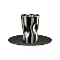 Чашка с блюдцем для эспрессо, 100 мл, цвет-платина/черный, серия Unik, EISCH, Германия, 