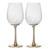 Набор из 2-х бокалов для белого вина, 430 мл, стекло, золотистая ножка, серия Ravello, ANNA LAFARG, Китай, 