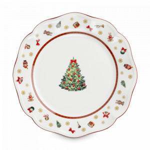 Тарелка обеденная «Елка», 27 см, фарфор, белый, декор, серия Miracle, ANNA LAFARG, Китай, Тарелки