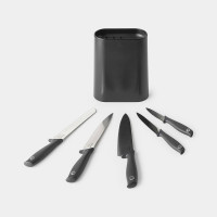 Набор из 5-ти ножей с подставкой, темно-серый, серия Tasty+, BRABANTIA, Бельгия_00801470041169198066.jpg