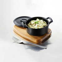 Кокот овальный, 250 мл, фарфор, черный, серия Belle Cuisine, REVOL, Франция_00801790049982826123.jpg