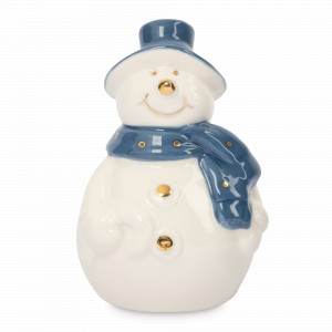 Емкость для соли или перца Снеговик, 8 см, фарфор, белый, декор, серия New Year, ANNA LAFARG, Китай, Солонки и перечницы