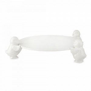 Блюдо круглое для торта, 31 см, керамика, белый, серия Цыпленок, DECOR DE TABLE, Россия, Блюда для торта, десерта