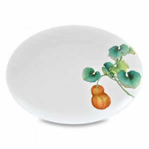 Блюдо овальное «Тыква», 37 см, фарфор, белый, серия Овощной букет, NORITAKE, Япония, NORITAKE (Япония)