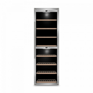 Шкаф винный WineComfort 1800 Smart для 180 бутылок, нержавеющая сталь, стекло, стальной, CASO, Германия, Винные шкафы Caso