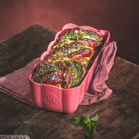 Форма для выпечки прямоугольная с волнистыми бортами, 28.5 х 13 см, керамика, розовый, серия Madlen, EMILE HENRY, Франция_00820220043542491865.jpg