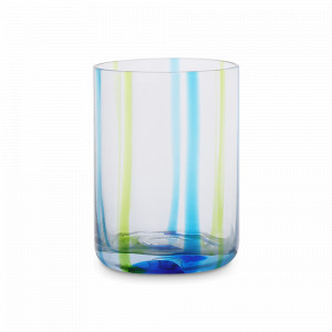 Стакан для воды Green/Blue, 335 мл, стекло, прозрачный, зеленый, голубой, серия Stripes, ROOMERS TABLEWARE, Нидерланды, Бокалы для коктейлей