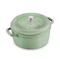 Кокот круглый, 5.25 л, 22 см, чугун, мятный, серия La Cocotte, STAUB, Франция, 