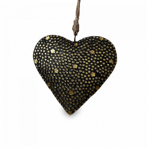 Украшение новогоднее Сердце подвес, 20 см, металл, черный, золотой, ROOMERS FURNITURE, Нидерланды, ROOMERS FURNITURE (Нидерланды)