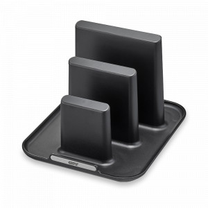 Подставка для крышек Caddy, 14,5 х 16,5 х 11,5 см, нержавеющая сталь, пластик, черный, GEFU, Германия, Подставки для кухонных аксессуаров