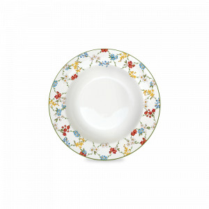 Тарелка суповая, 21.5 см, фарфор, белый, декор, серия Сад мечты, EASY LIFE (R2S), Италия, Красивые тарелки для сервировки