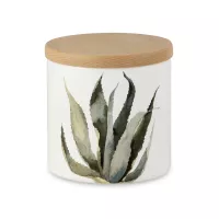 Банка для хранения, 500 мл, керамика, белый, декор, серия Cactus, NUOVA CER, Италия, 