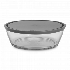 Контейнер для хранения, 2 л, 24 см, стекло, пластик, серый, серия Basic, ANNA LAFARG, Китай, Контейнеры для пищи