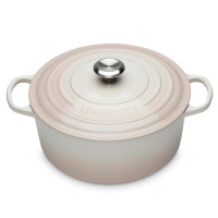 Кастрюля с крышкой, 6,7 л, 28 см, чугун, цвет: меренга, серия Meringue, LE CREUSET, Франция