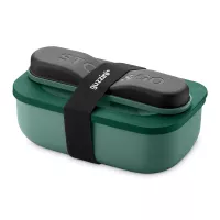 Набор из ланч-бокса и приборов, 20 х 12 см, полипропилен, нержавеющая сталь, зеленый, серия Store Go, GUZZINI, Италия, 