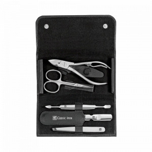 Набор маникюрный в кожаном футляре, цвет черный, 5 предметов, Classic Inox, ZWILLING J.A. HENCKELS, Германия, Мужской маникюрный набор