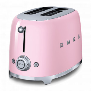 Тостер на 2 хлебца нержавеющая сталь, пластик, 19,8 x 3,1 x 19,5 см, розовый, SMEG, Италия, SMEG (Италия)