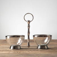 Менажница на 2 секции Chrom/Clear, 27 см, стекло, металл, ROOMERS TABLEWARE, Нидерланды_00816740062231621551.jpg