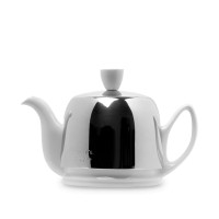 Чайник заварочный с колпаком, 450 мл, фарфор, нержавеющая сталь, белый, серия Salam, GUY DEGRENNE, Франция