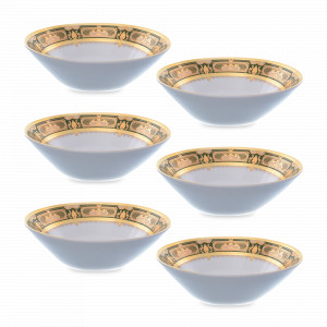 Набор из 6-ти салатников Green Gold, 19 см, фарфор, зелёный, золотой, серия Constanza Donna, FALKENPORZELLAN, Германия, Скидка до -30% на фарфор FALKENPORZELLAN