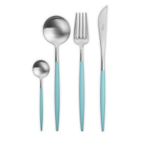 Набор столовых приборов на 6 персон, 24 предм., серия GOA matte turquoise, CUTIPOL, Португалия