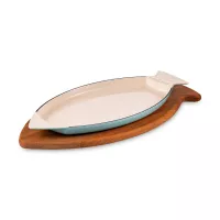 Форма для запекания рыбы на подставке, 32 х 20 см, чугун, бирюзовый, LAVA, Турция, 