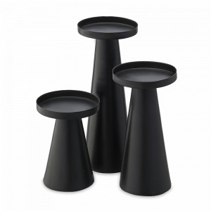 Набор подсвечников Fyr, 3 предмета, металл, черный, BERGENSON BJORN, Великобритания, Подсвечники из металла