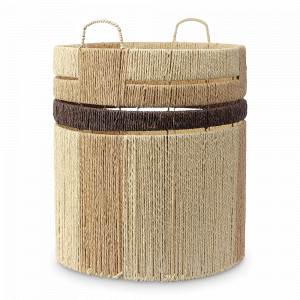 Корзина плетеная Bongo Chocolate, размер L, шпагат, металл, бежевый, серия Ethnic, TKANO, Россия, Органайзеры для хранения