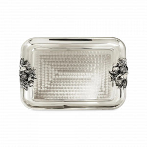 Поднос прямоугольный «Овощи», медь, 40 х 30 см, серебристый, серия Медная посуда, Кольчугинский Мельхиор, Россия, Подносы