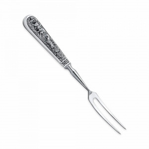 Вилка для мяса &quot;Лось&quot;, 23 см, латунь, серебристый, серия Охотничий домик, Кольчугинский Мельхиор, Россия, Вилки разделочные