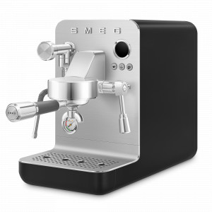 Кофемашина - эспрессо с капучинатором, нержавеющая сталь, пластик, черный матовый, SMEG, Италия, SMEG (Италия)