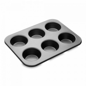 Форма для выпечки с антипригарным покрытием 6 ячеек, 35 х 26 см, сталь, графит, серия MasterClass, KITCHEN CRAFT, Великобритания, Формы для выпечки Kitchen Craft