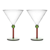 Набор из 2-х бокалов-креманок для коктейлей, 260 мл, стекло, зеленый/красный, серия Orb, LIBERTY JONES, Китай, 