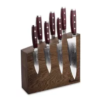 Набор из 7-и кухонных ножей на подставке из дуба, серия GOU 161, YAXELL, Япония, 