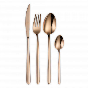 Набор столовых приборов, 24 предмета на 6 персон, нержавеющая сталь 18/10, медное покрытие, серия Stiletto, BROGGI, Италия, BROGGI (Италия)