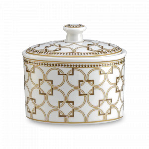 Сахарница , 300 мл, фарфор, белый, декор с золотистым кантом, серия Deco, Pozzi Milano 1876, Италия, Сахарницы