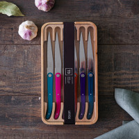 Набор из 6-ти ножей для стейка, 11 см, разноцветная рукоять, серия Laguiole Sens, TARRERIAS BONJEAN, Франция_00822030074131374166.jpg