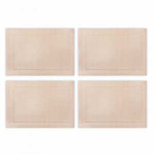 Набор из 4-х салфеток подстановочных прямоугольных, 33 х 48 см, пвх, шампань, серия Art Frame, WO HOME, Германия, Набор плейсматов