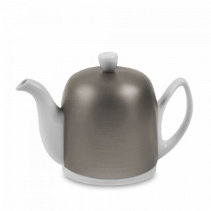 Чайник заварочный с колпаком, 700 мл, фарфор, алюминий, белый, серый, серия Salam, GUY DEGRENNE, Франция, GUY DEGRENNE (Франция)