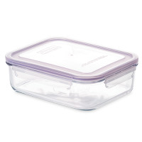 Контейнер прямоугольный стеклянный, 1 л, стекло, фиолетовый, GLASSLOCK, Корея