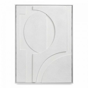 Панно декоративное с эффектом 3D Minimalism Flower, 50 х 70 см, холст, дерево, белый, серия Art, BERGENSON BJORN, Великобритания, Предметы интерьера