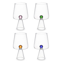 Набор из 4-х бокалов для вина, 400 мл, стекло, мультиколор, серия Orb, LIBERTY JONES, Китай
