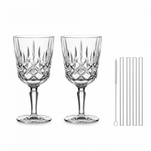 Набор из 2-х бокалов и 4-х трубочек с щеткой, 355 мл, хрустальное стекло, серия Noblesse, NACHTMANN, Германия, NACHTMANN (Германия)