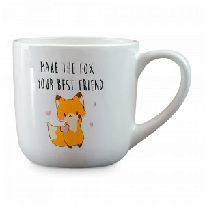 Кружка Лисёнок, 400 мл, керамика, белый, декор, серия Animals, REPAST, Чехия, Кружки REPAST